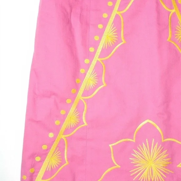 Lilly Pulitzer Bowen Hotty Pink Embroidered Strapless Dress Size 6 - Picture 6 of 13